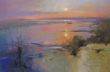 風景 Painting - ラクダ河口の抽象的な海の風景の日の出